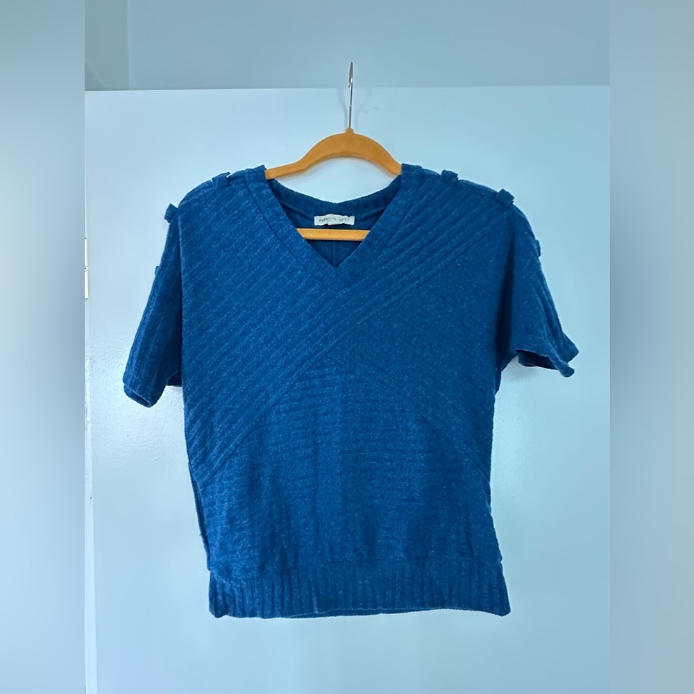 Parallel Skies V-Neck Blue Sweater for Women